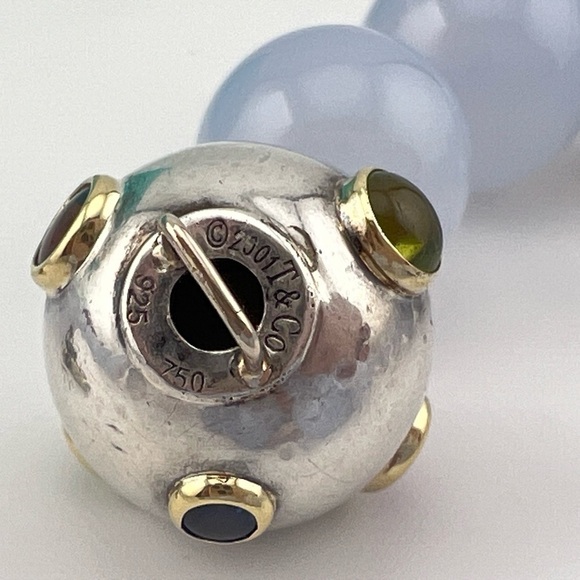 RARE Tiffany & Co. Etoile Blue Chalcedony Gemstone Necklace 18" - Picture 6 of 10